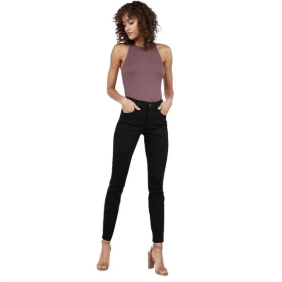 Express Mid Rise Stretch Legging Jeans Color Pitch Black Size 00R - Picture 1 of 16